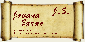 Jovana Šarac vizit kartica
